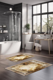 Mijölnir Juego de Alfombrillas de Baño de 2 Piezas Multicolor CT-5098